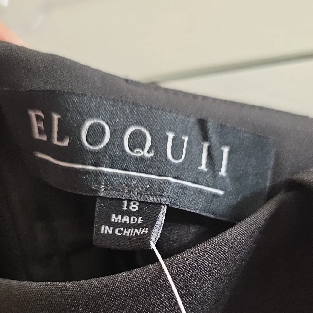 Eloquii High Waist Black Shorts with Ruffle Front Size 18